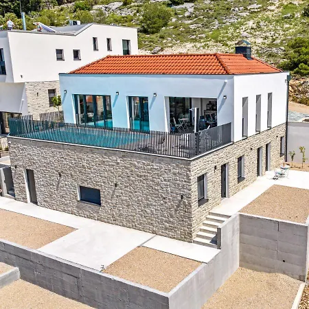 Villa The Tinel -modern Adriatic With Heated Pool & Sea View Near Sibenik